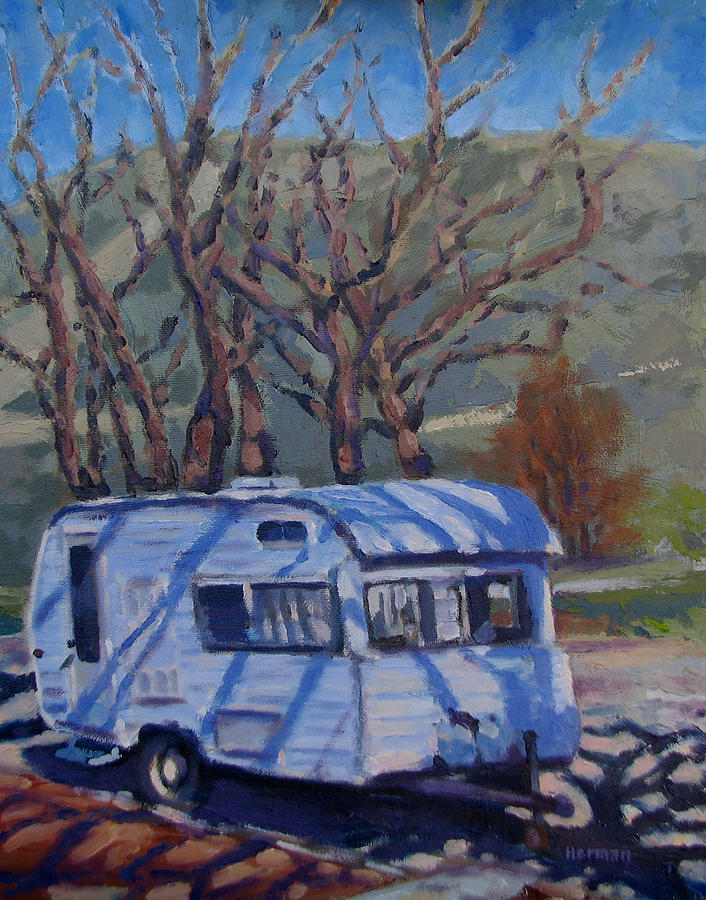 Camper at Camelback Park Painting by Les Herman