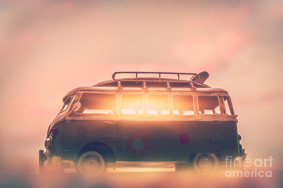 Campervan on sunset Photograph by Anna Om