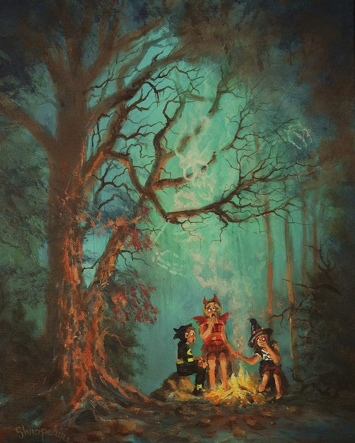Campfire Ghost Painting by Tom Shropshire