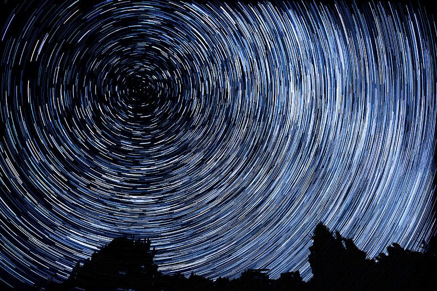 Space Photograph - Campground Star Trails by Paul Freidlund