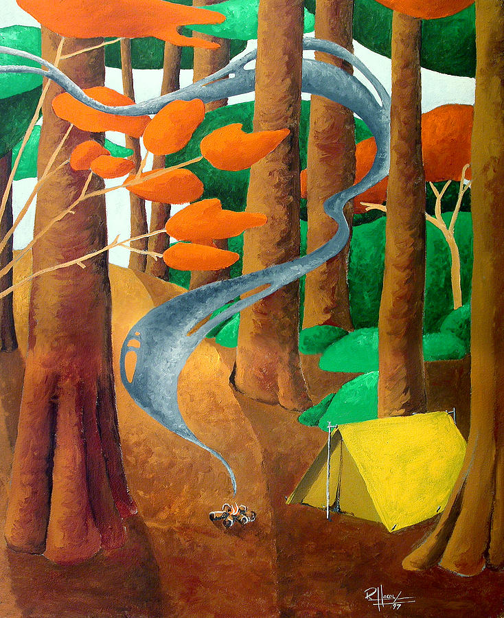 Camping - Through The Forest Series Painting