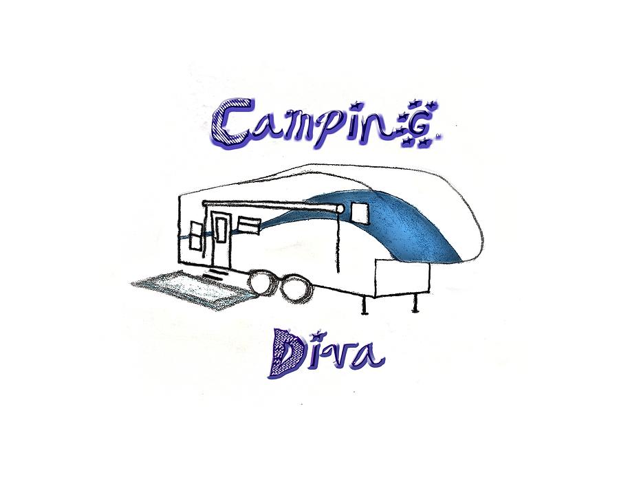Camping Diva Drawing by Judy Hall-Folde