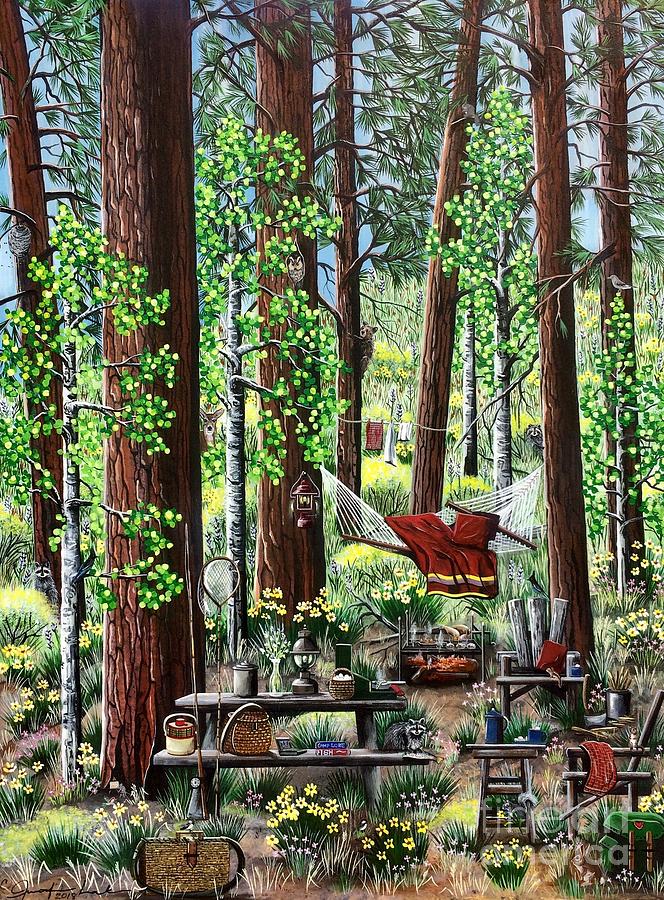 Camping Paradise Painting by Jennifer Lake