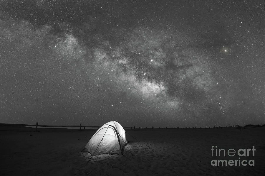 Camping Under The Stars BW Photograph by Michael Ver Sprill