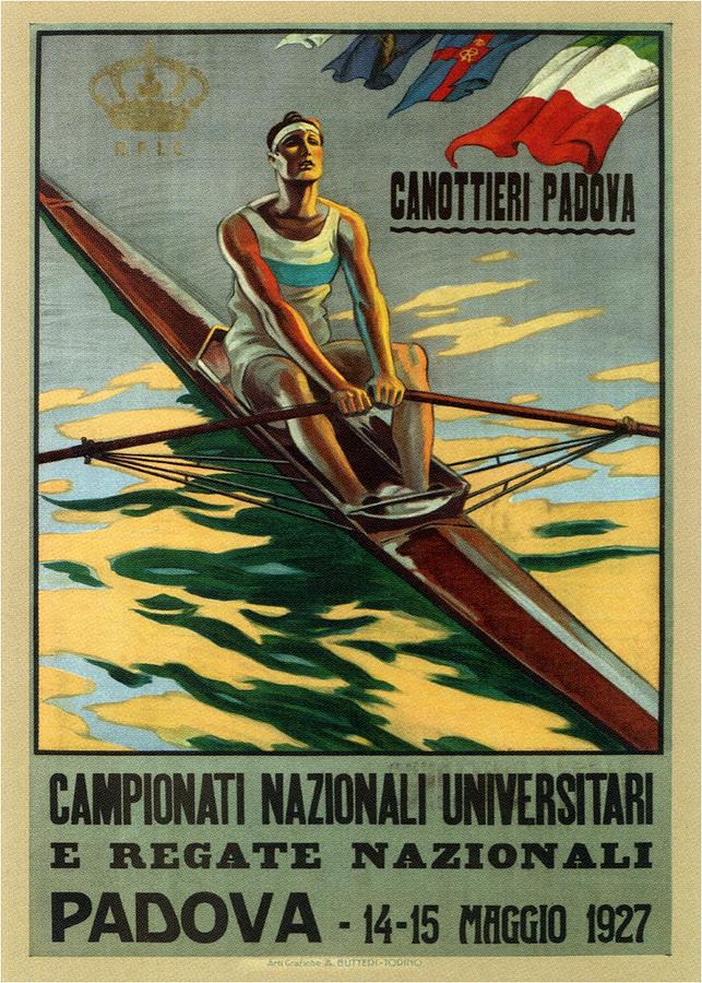 Campionati Nazionali Universitari 1927 - Padova, Italy - Retro travel Poster - Vintage Poster Mixed Media by Studio Grafiikka