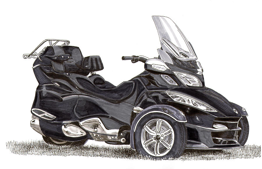 Can-Am Spyder Trike Painting by Jack Pumphrey