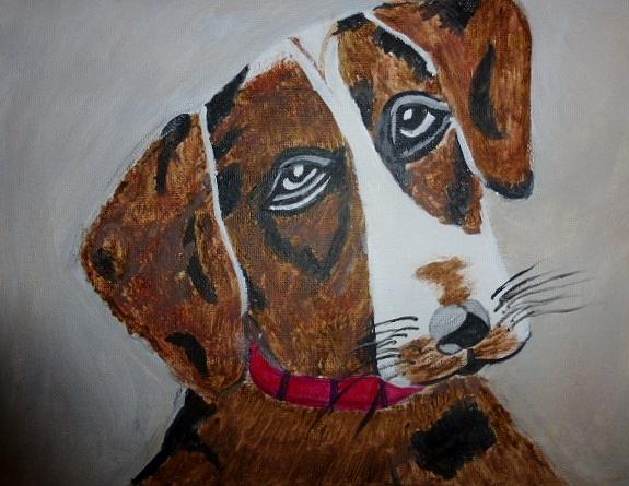 Dog Painting - Can I Go by Ann Whitfield