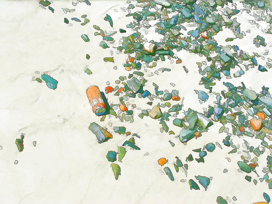 Pebbles Digital Art - Can on Beach by Jan Hattingh