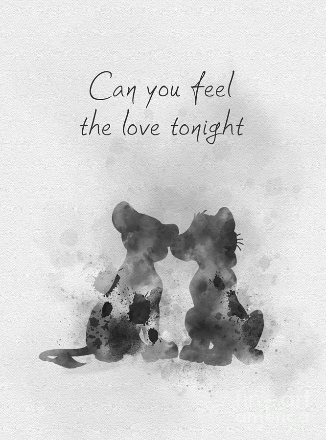 Can You Feel The Love Tonight Black And White Mixed Media by My Inspiration