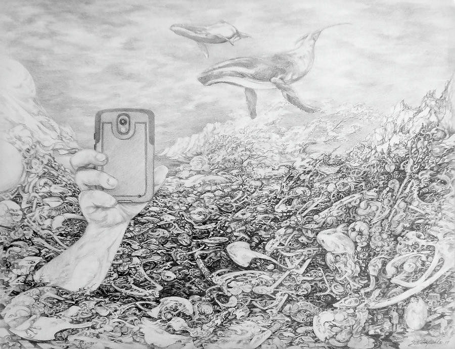 Pencil Drawing - Can You Hear Me Now by Jay Garfinkle Pencil Drawing - Can You Hear Me Now by Jay Garfinkle