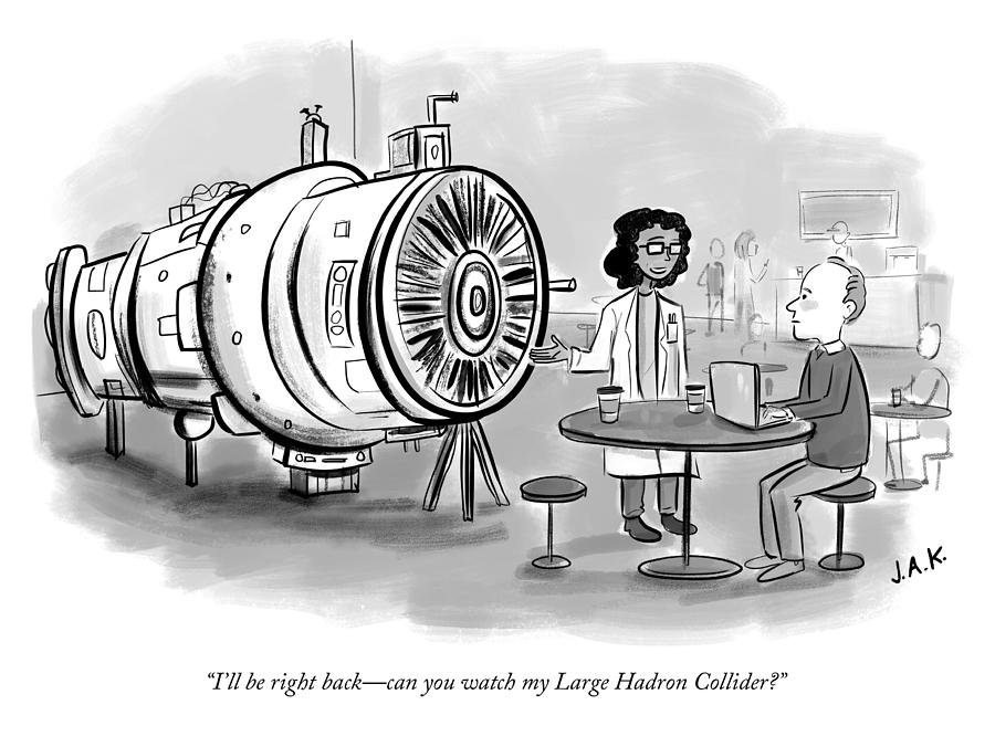 Can you watch my Large Hadron Collider Drawing by Jason Adam Katzenstein