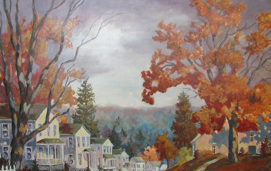 Autumn Scene Painting - Canaan Street by Tony Caviston