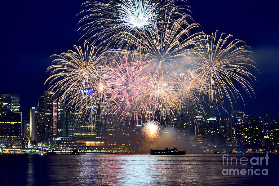 Canada Day 2015 Vancouver Fireworks 4  Photograph by Terry Elniski