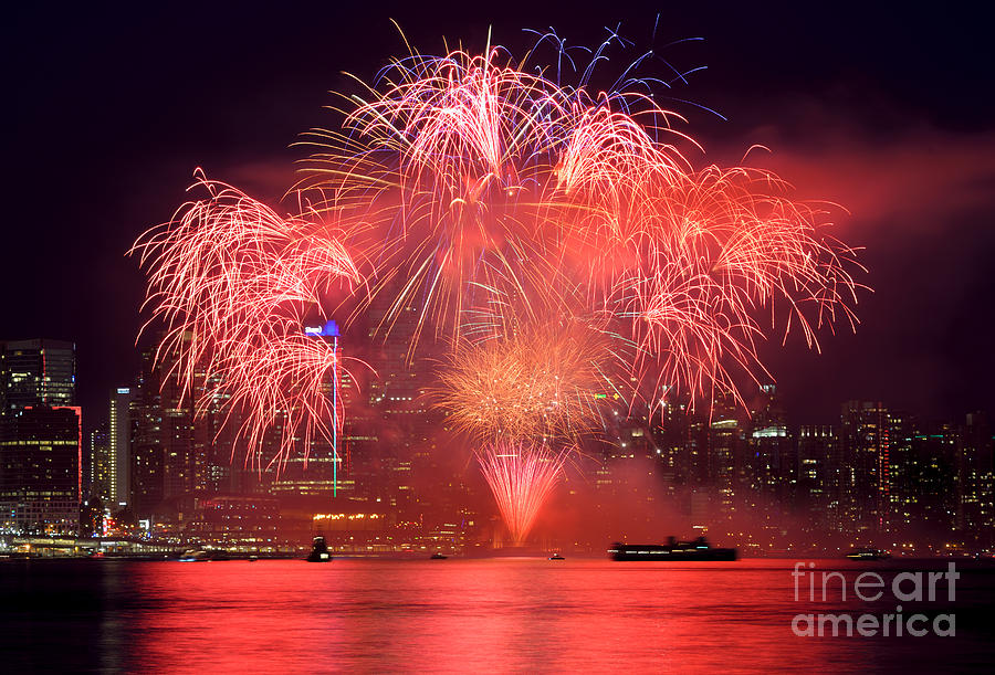 Canada Day 2015 Vancouver Fireworks 5  Photograph by Terry Elniski