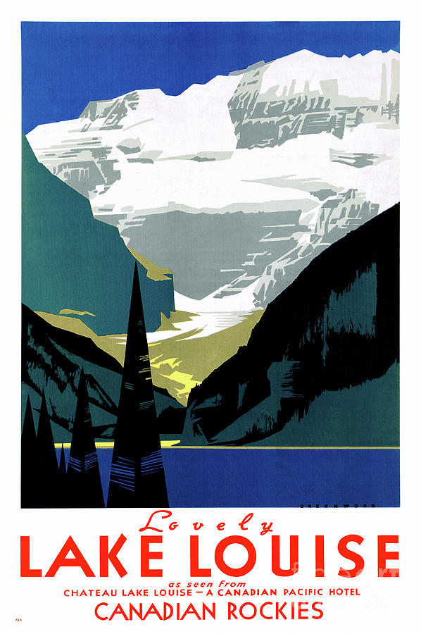 Mountain Mixed Media - Canada Lake Louise Vintage Poster 1935 by Vintage Treasure