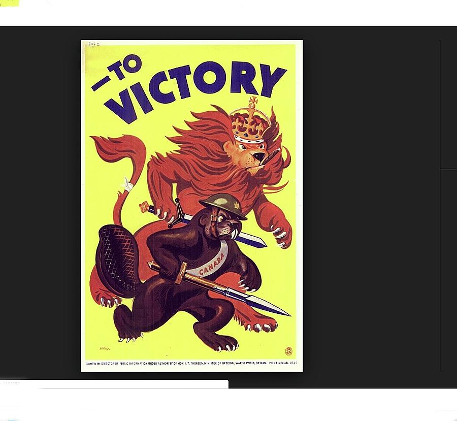 Canada to victory with England poster circa 1942 Photograph by David ...