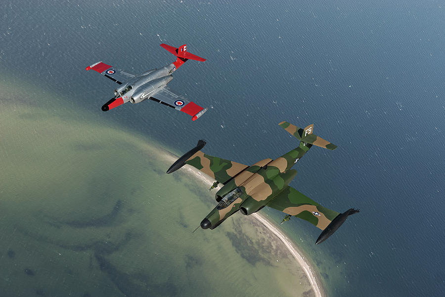 Canadian and United States Air Force Canucks Digital Art by Erik Simonsen