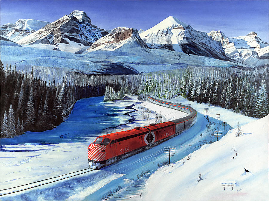 Train Painting - Canadian at Morants Curve by Glen Frear