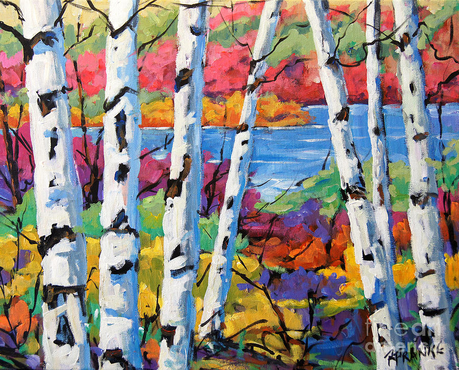 Canadian Birches by Prankearts Painting by Richard T Pranke