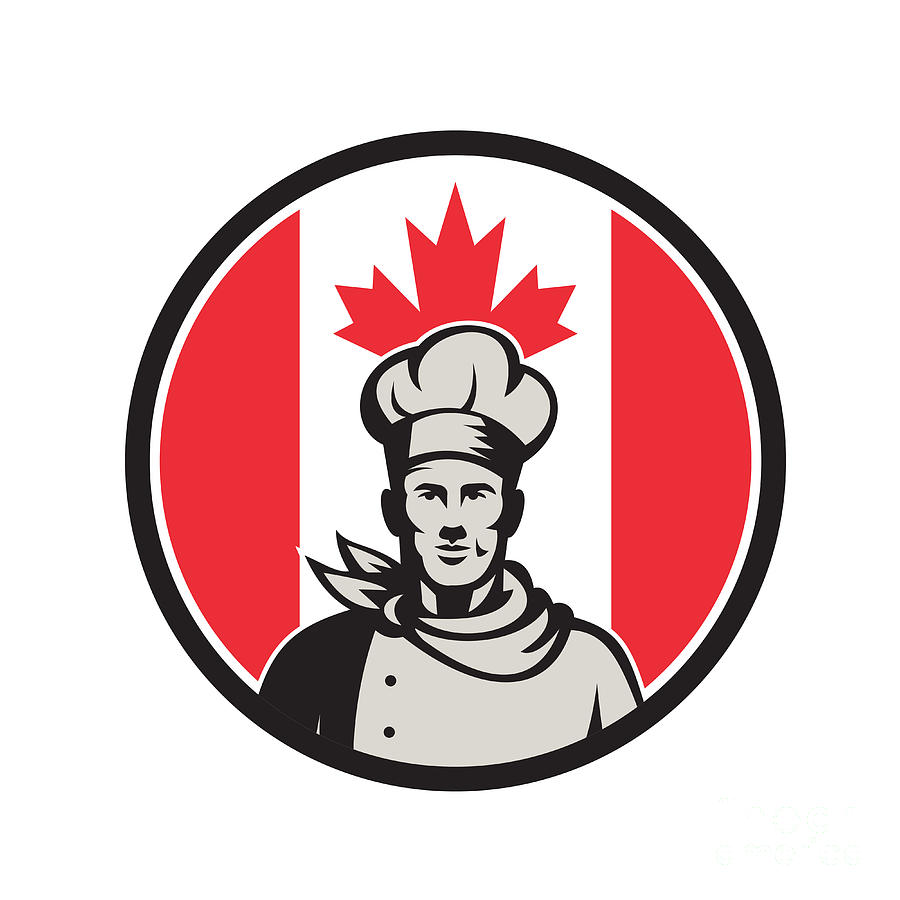 Canadian Chef Baker Canada Flag Icon Digital Art