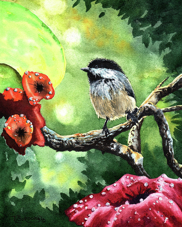 Canadian Chickadee Painting by Timithy L Gordon