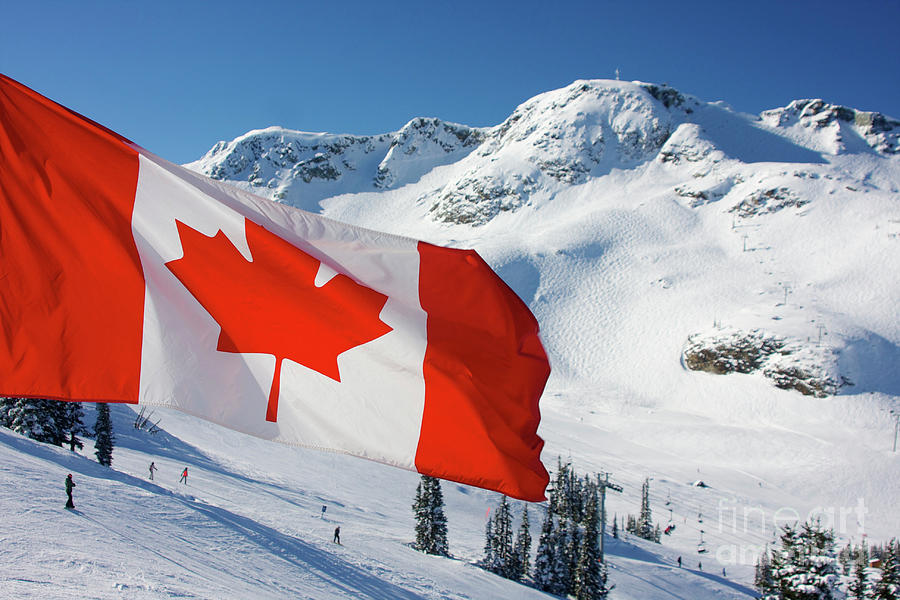 Canadian Flag at Whistler Photograph by Bruce Block
