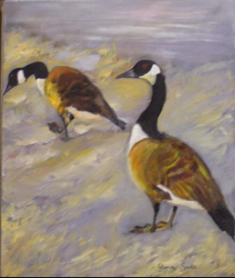 Canadian geese Painting by Gloria Smith