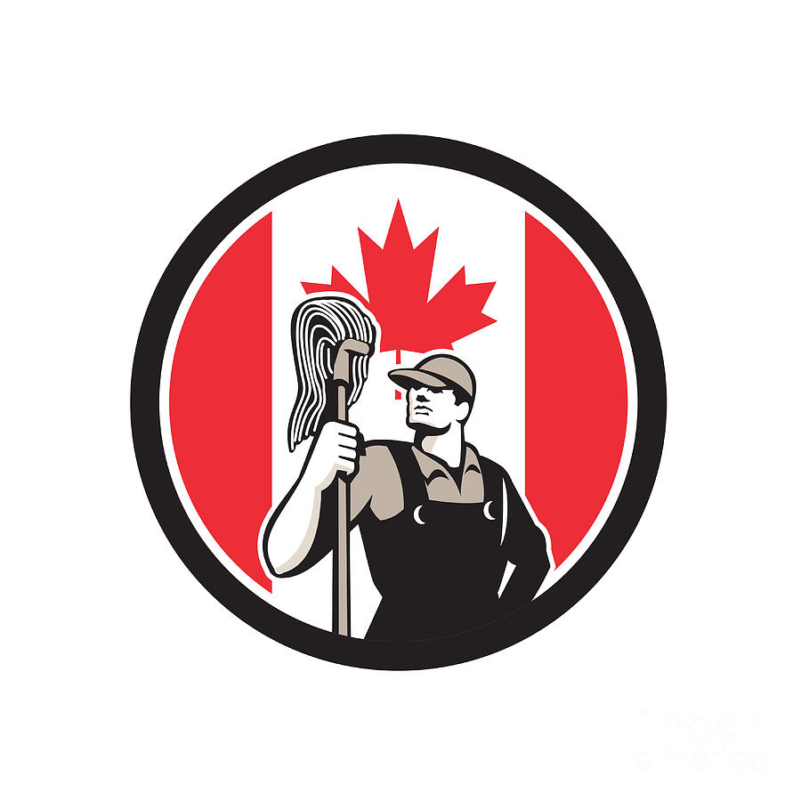 Flag Digital Art - Canadian Industrial Cleaner Canada Flag Icon by Aloysius Patrimonio