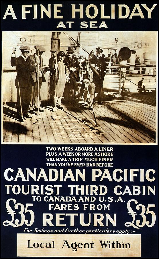Canadian Pacific - A Fine Holiday at Sea - Retro travel Poster - Vintage Poster Mixed Media by Studio Grafiikka