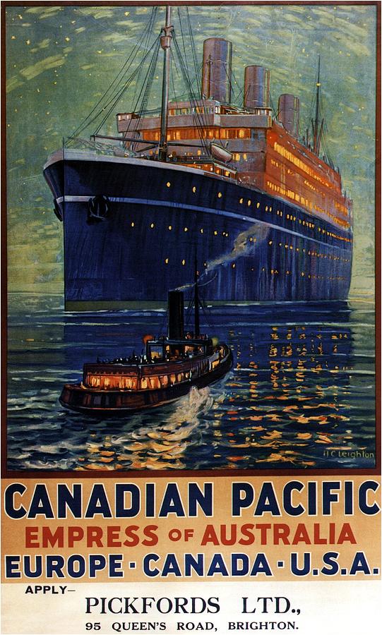 TRAVEL EMPRESS OF BRITAIN CANADA SHIP CRUISE VINTAGE ADVERT ART PRINT B12X1566 