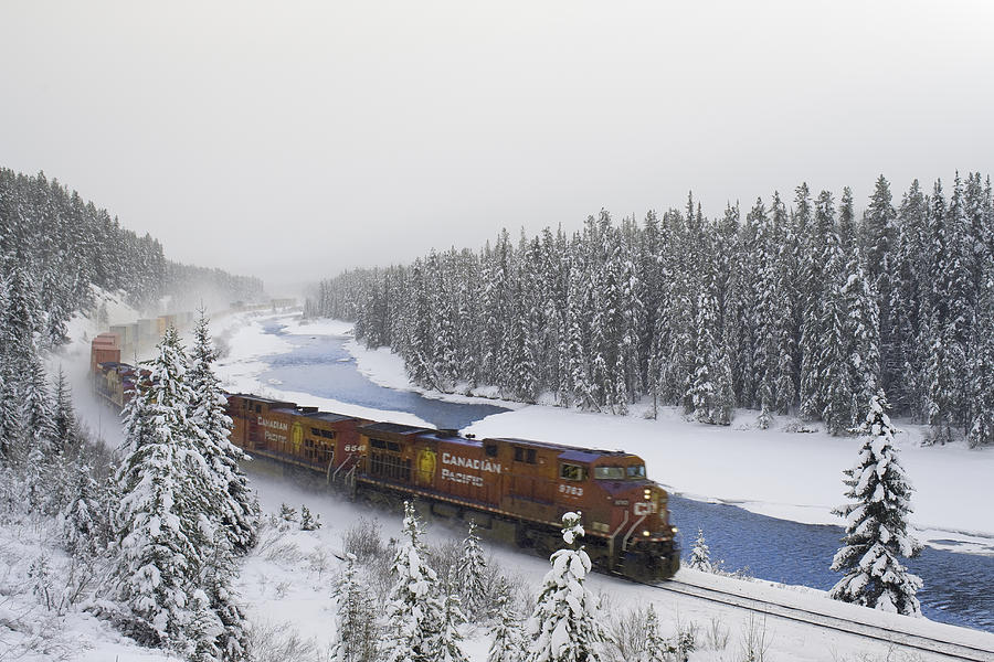 Canadian Pacific Train At Morants Curve Photograph by Darwin Wiggett