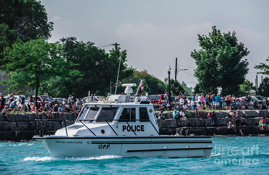 Canadian Police Boat Photograph by Grace Grogan