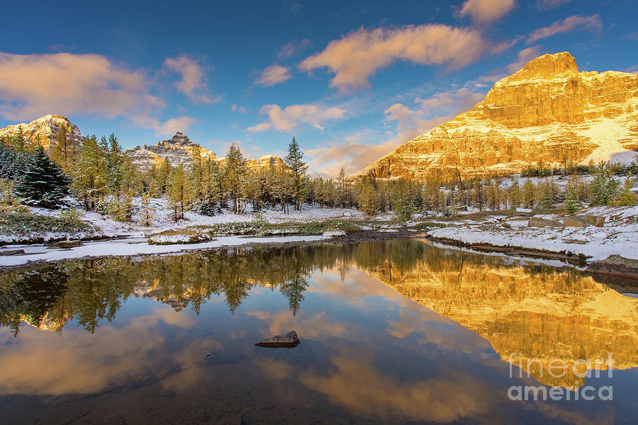 Canadian Rockies Golden Autumn Serenity Photograph by Mike Reid