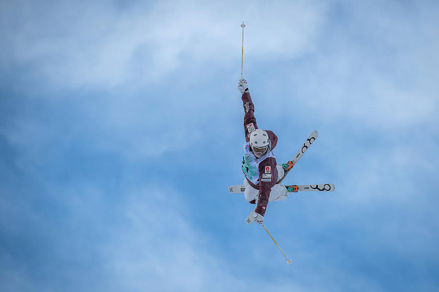 Canadian Skier in the sky Photograph by Bill Cubitt