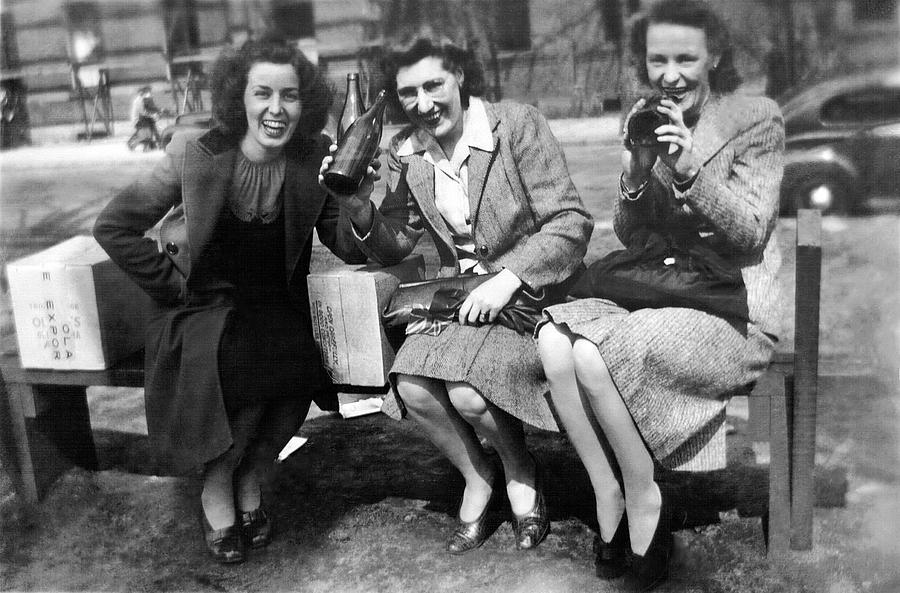 Canadian Women Celebrating During The Halifax Riots Photograph by Black ...