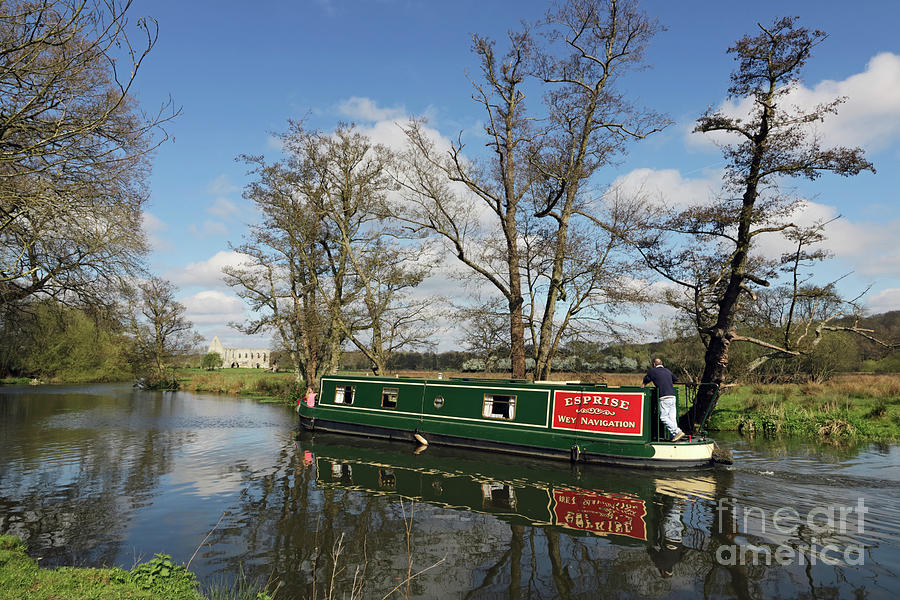 Canal boat on Wey Navigations Photograph by Julia Gavin