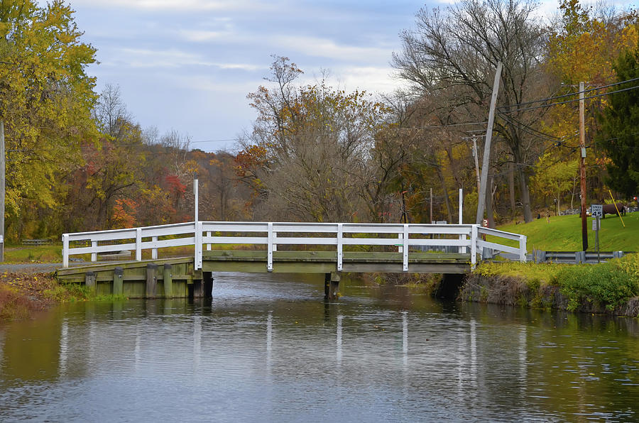 Canal Bridge near Lambertville New Jersey in Autumn Photograph by Bill Cannon