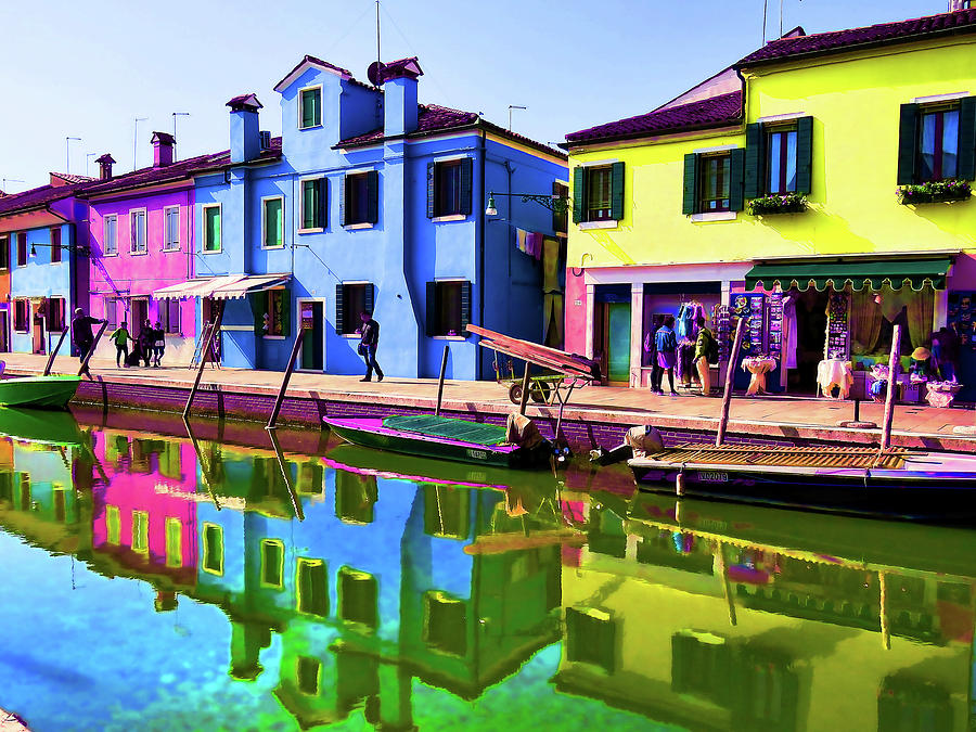 Canal Houses Burano Bright 2 Photograph by Helaine Cummins