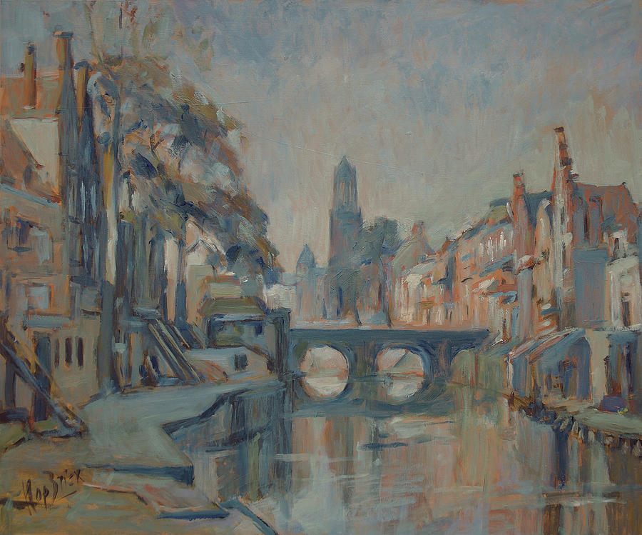 Canal in Utrecht Painting by Nop Briex