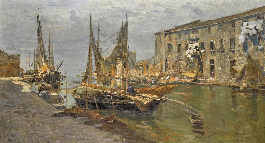 Canal in Venice Painting by Guglielmo Ciardi