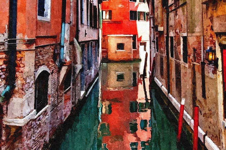 Abstract Photograph - Canal In Venice Italy H B by Gert J Rheeders
