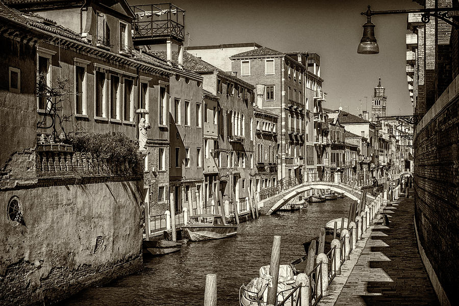 Canal in Venice-Monotone_DSC1721_03012017 Photograph by Greg Kluempers