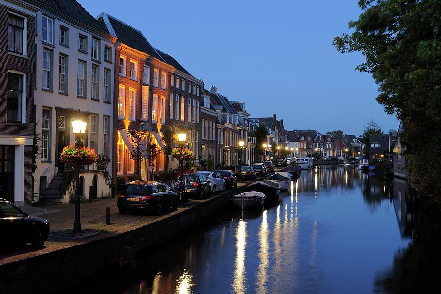 Canal Langegracht in Maarssen in the evening Photograph by Merijn Van der Vliet