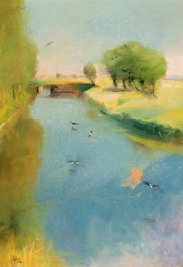 Landscape Pastel - Canal by Lesser Ury