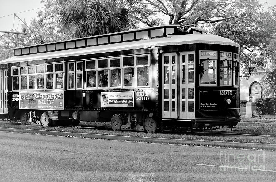 Canal Streetcar 2019-BW Photograph by Kathleen K Parker