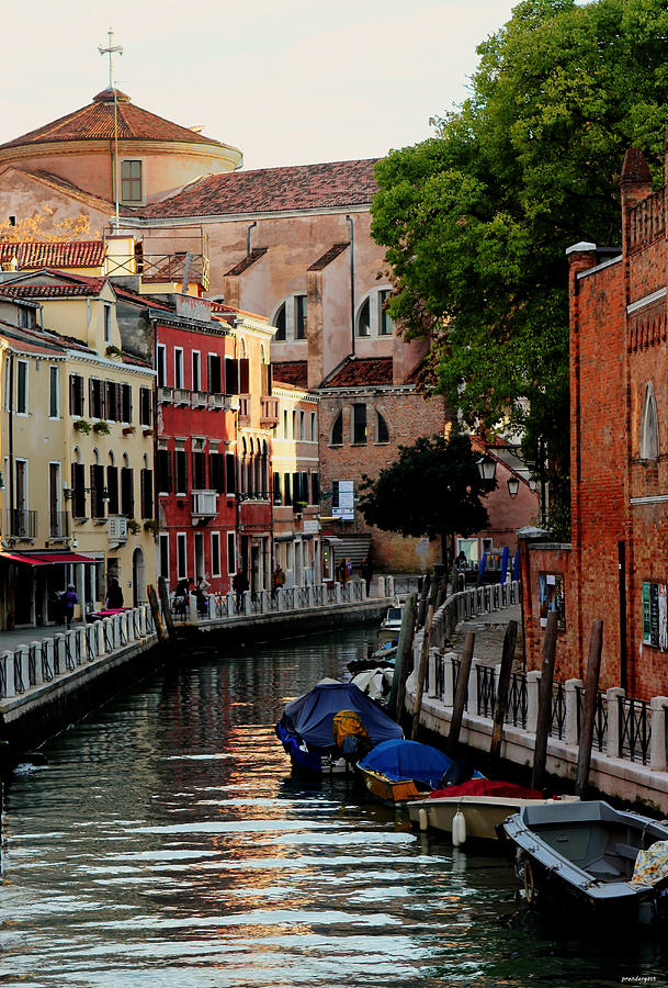 Boat Photograph - Canal Venice Italy by Tom Prendergast