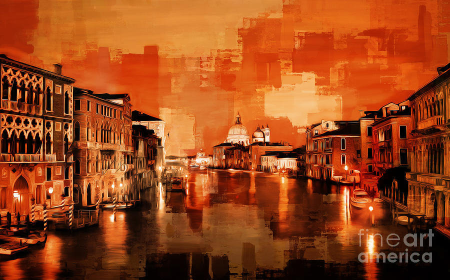 Canal View of Venice city Painting by Gull G