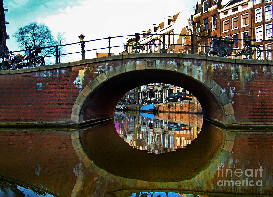Boat Photograph - Canals Of Amsterdam V - Painting by Al Bourassa