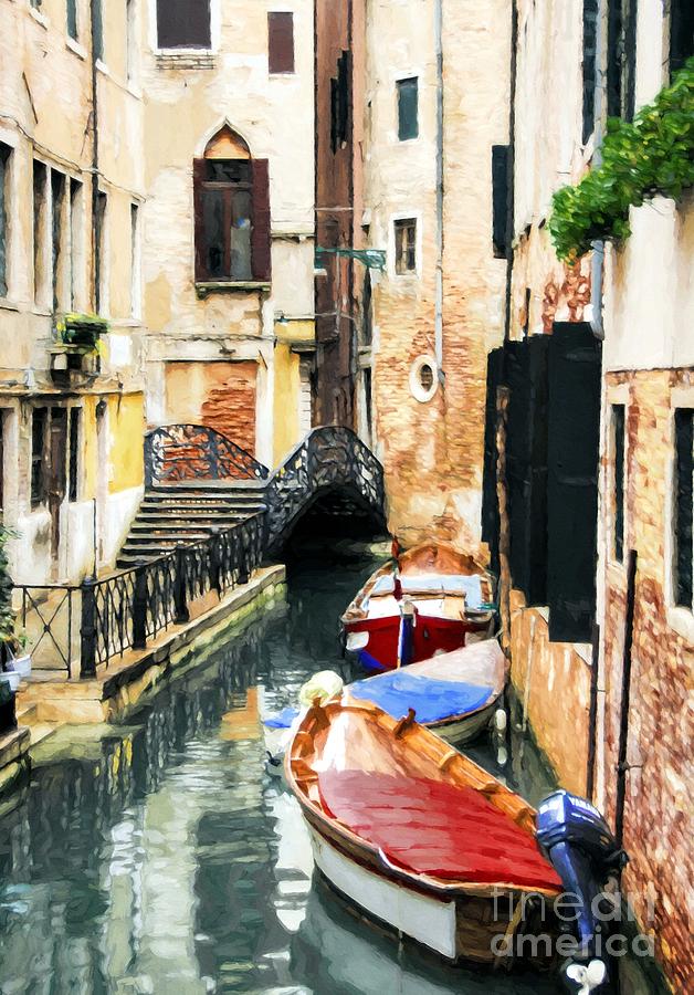 Boat Photograph - Canals Of Venice # 2 by Mel Steinhauer