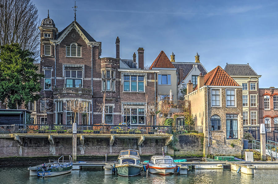 Canalside Living in Dordrecht Photograph by Frans Blok